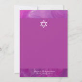 Star von David - Violet Hintergrund Jüdische Hochz Einladung (Rückseite)