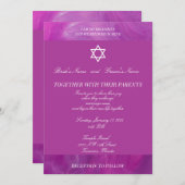 Star von David - Violet Hintergrund Jüdische Hochz Einladung (Vorne/Hinten)