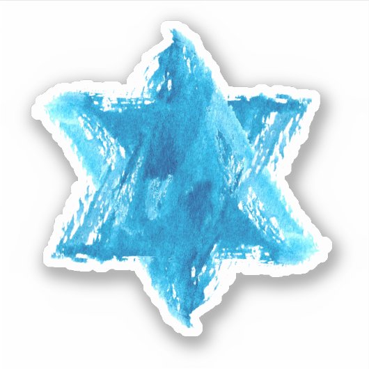 Star von David Watercolor Aufkleber (Vorderseite)