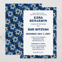 Star von David Watercolor Custom Bar Bat Mitzvah