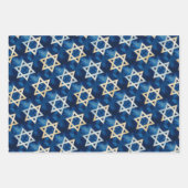Star von David Watercolor Hanukkah Geschenkpapier Set (Vorderseite 3)