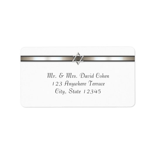 Star von David White Address Label Adressaufkleber (Vorne)