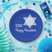 Star von David White auf Blue Background Hanukkah Pappteller (Party)