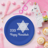 Star von David White auf Blue Background Hanukkah Pappteller (Party)