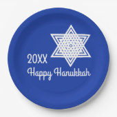 Star von David White auf Blue Background Hanukkah Pappteller (Vorderseite)