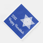 Star von David White auf Blue Background Hanukkah  Serviette (Ecke)