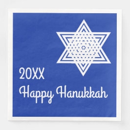 Star von David White auf Blue Background Hanukkah  Serviette