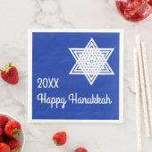 Star von David White auf Blue Background Hanukkah  Serviette (Beispiel)