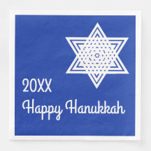 Star von David White auf Blue Background Hanukkah 