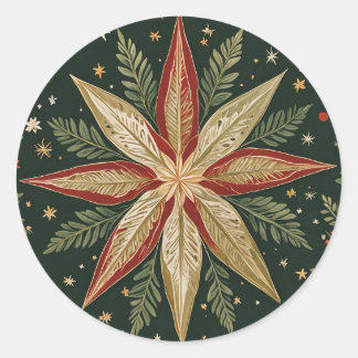 Star von Wonder Floral Runder Aufkleber