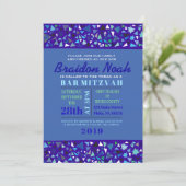 STAR WALL Bar Bat Mitzvah Einladung (Stehend Vorderseite)