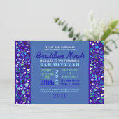 STAR WALL Bar Bat Mitzvah Einladung (Stehend Vorderseite)