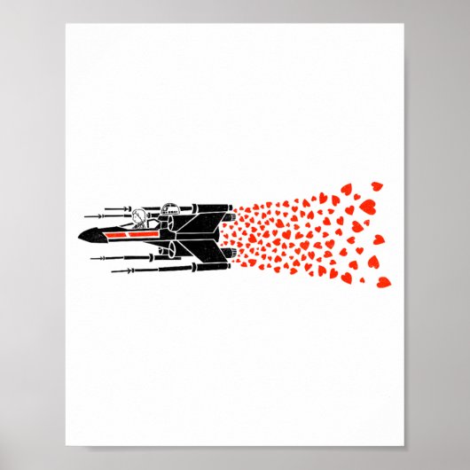 Star War Valentines Day Luke R2 D2 X Wing Hearts  Poster (Vorne)