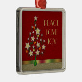 Star Weihnachtsbaum Silver Square Ornament Aus Metall (Rechts)
