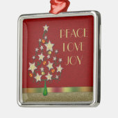 Star Weihnachtsbaum Silver Square Ornament Aus Metall (Links)