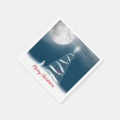 Star Weihnachtsbaum und Mond Serviette (Ecke)