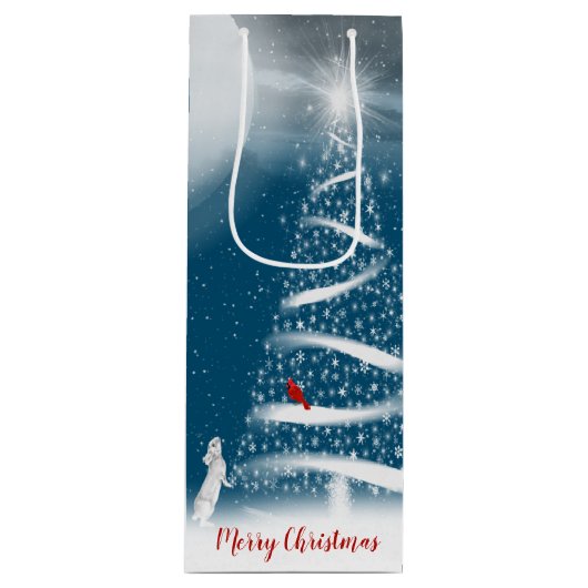 Star Weihnachtsbaum und Moon Wine Geschenktasche Geschenktüte Für Weinflaschen (Vorderseite)