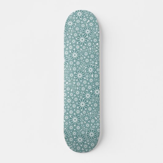 Star Wheel Abstrakt - Ocean Green on White Skateboard (Vorne)