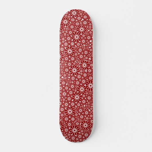 Star Wheel Abstrakt - Ruby Red on White Skateboard (Vorne)