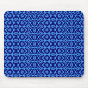Star Wheel Pattern - Navy Blue auf Blue 3399FF Mousepad