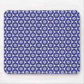 Star Wheel Pattern - Navy Blue on White Mousepad (Vorne)