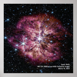 Star Wolf-Rayet 124 (WR 124) NIRCam und MIRI Image Poster