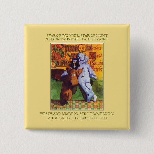 STAR WONDER Square Button + Texte / Gold (Vorderseite)
