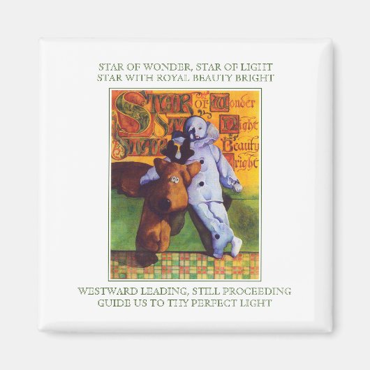 STAR WONDER Square Magnet + Texte (Vorne)