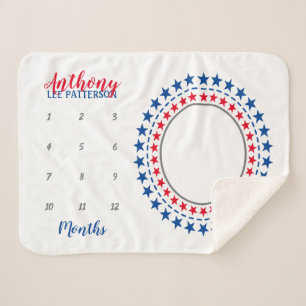 Star Wreath Baby Milestone Foto Sherpa Blanka Sherpadecke