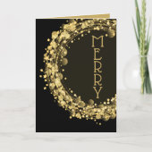 Star Wreath Black Frohe Weihnachtsgeschäft Feiertagskarte (Vorderseite)