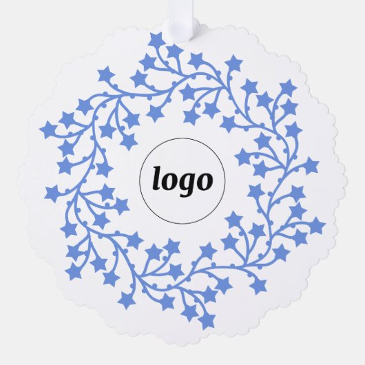 Star Wreath-Logo-Geschäft Ornament Karte (Vorderseite)