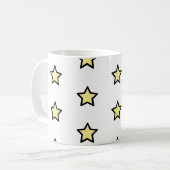 Star Yellow Pastel Pattern Kaffeetasse (Vorderseite Links)