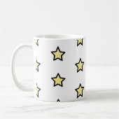 Star Yellow Pastel Pattern Kaffeetasse (Links)