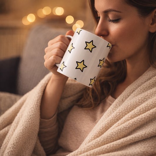 Star Yellow Pastel Pattern Kaffeetasse
