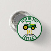 Star Your Traktor 1. Geburtstag | Landwirtschaftst Button (Vorne & Hinten)