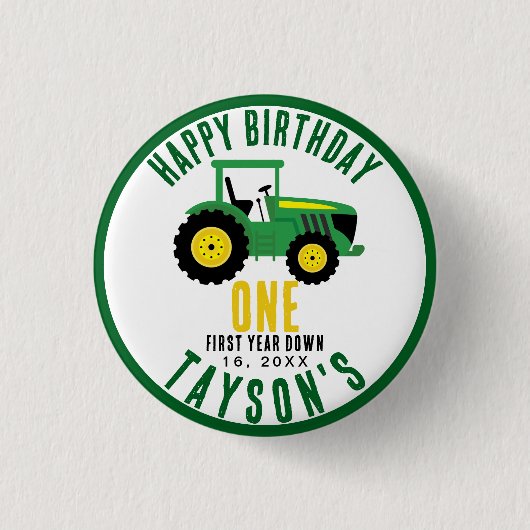 Star Your Traktor 1. Geburtstag | Landwirtschaftst Button (Vorderseite)