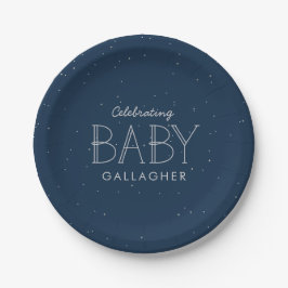 Starbaby Dusche blau personalisiert Pappteller