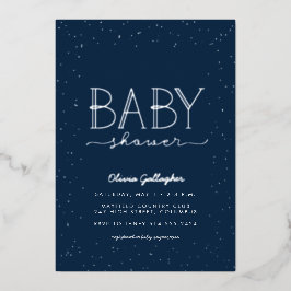 Starbaby Dusche blinkelblau Folieneinladung