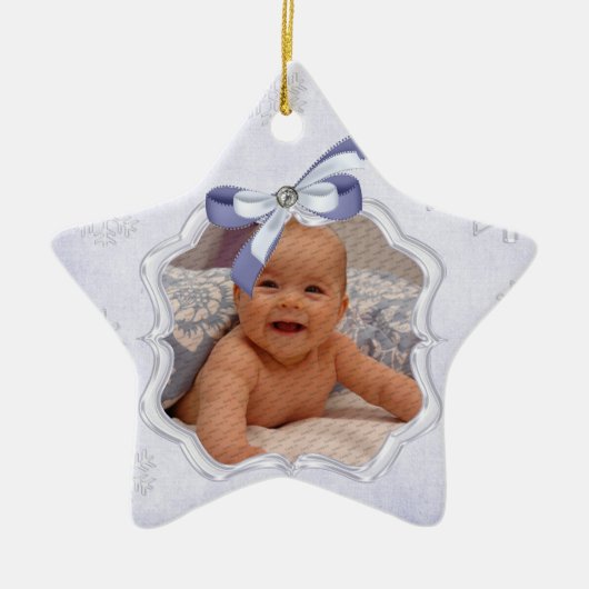 Starbaby First Christmas Foto Ornaments Keramik Ornament (Vorne)