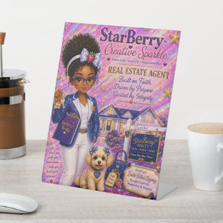 StarBerry Immobilienmakler-Podiumsschild Sockelschild