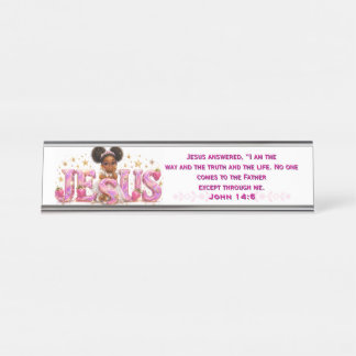 StarBerry™ "JESUS" Schrift-Tisch-Platte Schreibtischnamensplakette