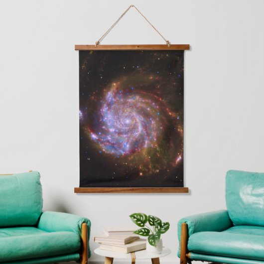 Starbirth im Pinwheel: M101 Galaxy Wandteppich Mit Holzrahmen (Wohnzimmer)