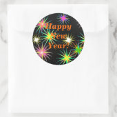 Starblast New Year Black Runder Aufkleber (Tasche)