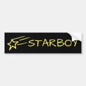 STARBOY and Shooting Star Customizable Yellow Autoaufkleber (Vorne)