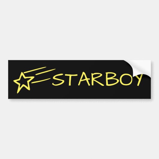 STARBOY and Shooting Star Customizable Yellow Autoaufkleber (Vorne)