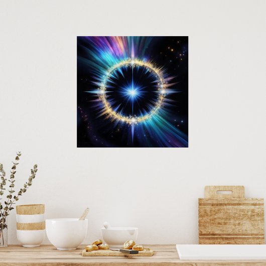 Starbright AI Fantasy Digital Art Print Surreal Poster (Küche)
