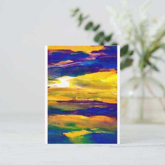 Starbright Sun Seascape Ocean Waves Art Postkarte (Stehend Vorderseite)