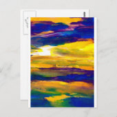 Starbright Sun Seascape Ocean Waves Art Postkarte (Vorne/Hinten)