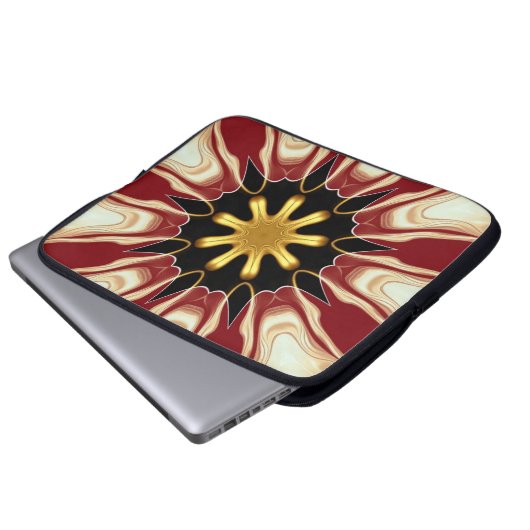 Starburst : Deep Crimson & Gold Luxury Tech Protec Laptopschutzhülle (Vorne Knopf)