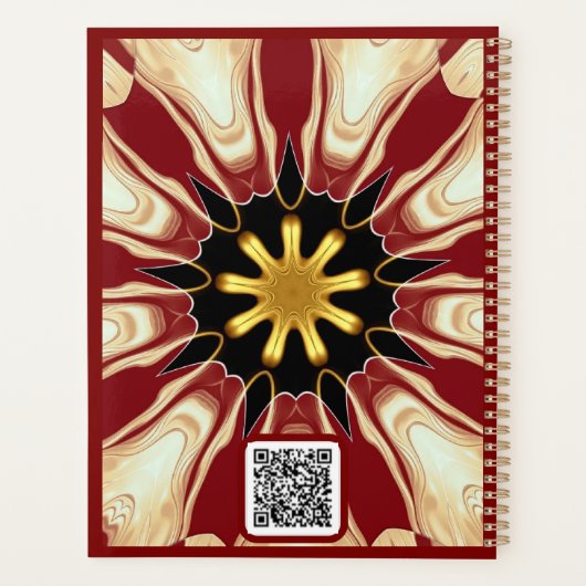 Starburst | Deep Crimson & Gold Luxus-Organizer mi Planer (Rückseite)